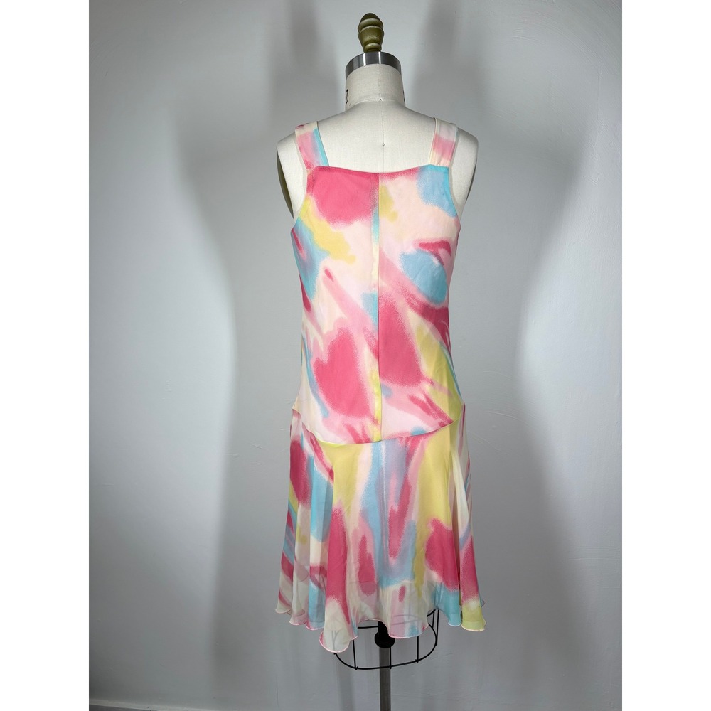 Vintage Y2K Hype Tissue Dress Small Abstract Watercolor Whimsygoth Fairycore - Picture 6 of 12